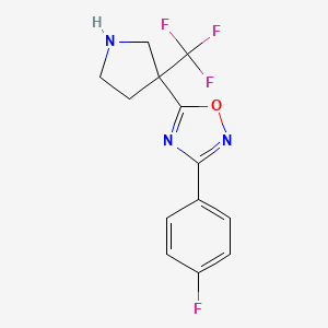 3-(4-Fluorophenyl)-5-[3-(trifluoromethyl)pyrrolidin-3-yl]-1,2,4-oxadiazole