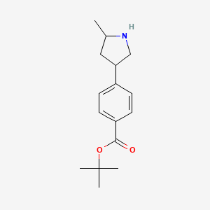 molecular formula C16H23NO2 B13238474 tert-Butyl 4-(5-methylpyrrolidin-3-yl)benzoate 