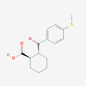 molecular formula C15H18O3S B1323848 反式-2-(4-硫代甲基苯甲酰)环己烷-1-羧酸 CAS No. 844856-85-5