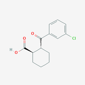 molecular formula C14H15ClO3 B1323850 反式-2-(3-氯苯甲酰)环己烷-1-羧酸 CAS No. 733742-78-4