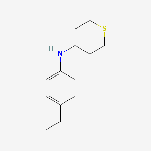 molecular formula C13H19NS B13238521 N-(4-ethylphenyl)thian-4-amine 