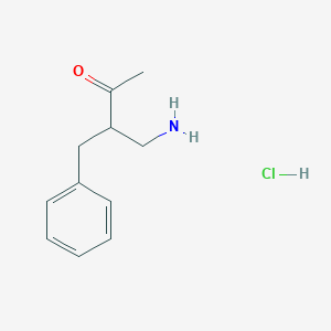 molecular formula C11H16ClNO B13238547 4-Amino-3-benzylbutan-2-one hydrochloride 