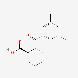 molecular formula C16H20O3 B1323855 trans-2-(3,5-Dimethylbenzoyl)cyclohexane-1-carboxylic acid CAS No. 733742-85-3