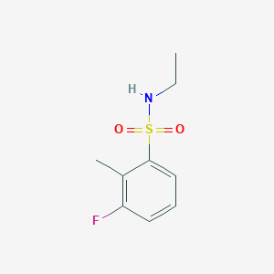 molecular formula C9H12FNO2S B13238558 N-Ethyl-3-fluoro-2-methylbenzene-1-sulfonamide 