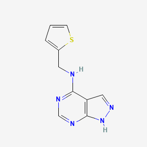 molecular formula C10H9N5S B13238566 N-(thiophen-2-ylmethyl)-1H-pyrazolo[3,4-d]pyrimidin-4-amine 