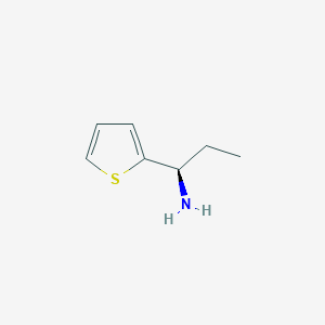 molecular formula C7H11NS B13238600 (1R)-1-(thiophen-2-yl)propan-1-amine CAS No. 473732-90-0