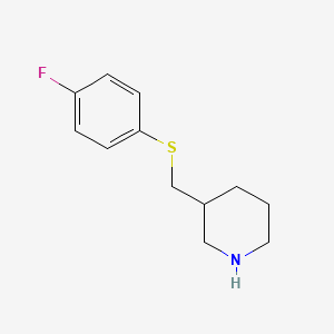 molecular formula C12H16FNS B13238608 3-(4-Fluoro-phenylsulfanylmethyl)-piperidine 