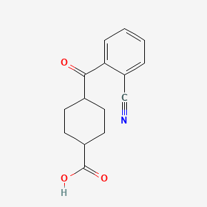 molecular formula C15H15NO3 B1323861 顺式-4-(2-氰基苯甲酰)环己烷-1-羧酸 CAS No. 736136-07-5