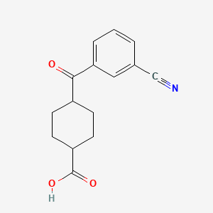 molecular formula C15H15NO3 B1323862 cis-4-(3-Cyanobenzoyl)cyclohexane-1-carboxylic acid CAS No. 736136-08-6