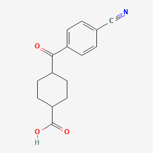 molecular formula C15H15NO3 B1323863 反式-4-(4-氰基苯甲酰)环己烷-1-羧酸 CAS No. 736136-09-7