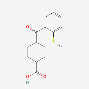 molecular formula C15H18O3S B1323864 顺式-4-(2-硫甲基苯甲酰)环己烷-1-羧酸 CAS No. 1217740-72-1