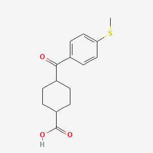 molecular formula C15H18O3S B1323865 顺式-4-(4-硫代甲基苯甲酰)环己烷-1-羧酸 CAS No. 1217852-97-5