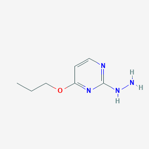 molecular formula C7H12N4O B13238654 (4-Propoxy-pyrimidin-2-YL)-hydrazine 