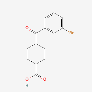 molecular formula C14H15BrO3 B1323868 cis-4-(3-Bromobenzoyl)cyclohexane-1-carboxylic acid CAS No. 736136-14-4