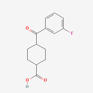 molecular formula C14H15FO3 B1323870 cis-4-(3-Fluorobenzoyl)cyclohexane-1-carboxylic acid CAS No. 736136-18-8