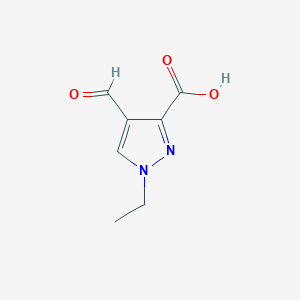 molecular formula C7H8N2O3 B13238735 1-Ethyl-4-formyl-1H-pyrazole-3-carboxylic acid 