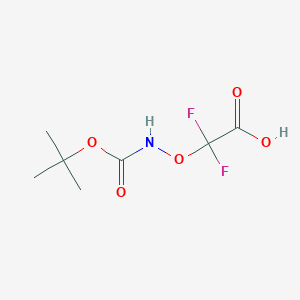 molecular formula C7H11F2NO5 B13238755 2-({[(Tert-butoxy)carbonyl]amino}oxy)-2,2-difluoroacetic acid 