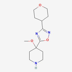 4-Methoxy-4-[3-(oxan-4-yl)-1,2,4-oxadiazol-5-yl]piperidine