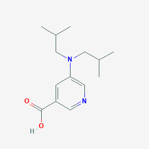 molecular formula C14H22N2O2 B13238759 5-[Bis(2-methylpropyl)amino]pyridine-3-carboxylic acid 