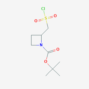 molecular formula C9H16ClNO4S B13238802 tert-Butyl 2-[(chlorosulfonyl)methyl]azetidine-1-carboxylate 