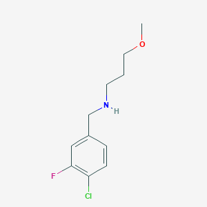 molecular formula C11H15ClFNO B13238890 [(4-Chloro-3-fluorophenyl)methyl](3-methoxypropyl)amine 