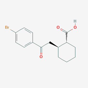 molecular formula C15H17BrO3 B1323890 反式-2-[2-(4-溴苯基)-2-氧代乙基]环己烷-1-羧酸 CAS No. 735274-88-1