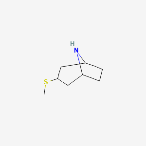 molecular formula C8H15NS B13238906 3-(Methylsulfanyl)-8-azabicyclo[3.2.1]octane 