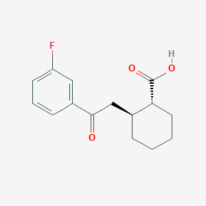 molecular formula C15H17FO3 B1323891 反式-2-[2-(3-氟苯基)-2-氧代乙基]环己烷-1-羧酸 CAS No. 735274-90-5