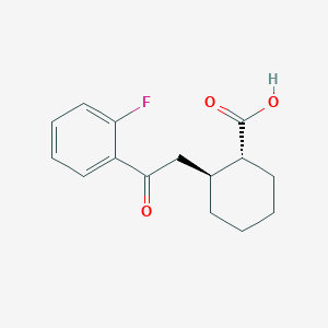 molecular formula C15H17FO3 B1323895 反式-2-[2-(2-氟苯基)-2-氧代乙基]环己烷-1-羧酸 CAS No. 735274-94-9