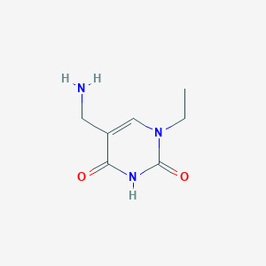 molecular formula C7H11N3O2 B13238968 5-(Aminomethyl)-1-ethyl-1,2,3,4-tetrahydropyrimidine-2,4-dione 