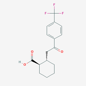 molecular formula C16H17F3O3 B1323899 反式-2-[2-氧代-2-(4-三氟甲基苯基)乙基]环己烷-1-羧酸 CAS No. 735275-00-0