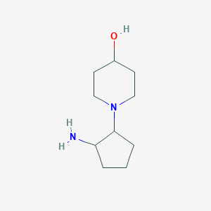 molecular formula C10H20N2O B13239008 1-(2-Aminocyclopentyl)piperidin-4-ol 