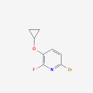 molecular formula C8H7BrFNO B13239017 6-Bromo-3-cyclopropoxy-2-fluoropyridine 