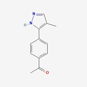 1-[4-(4-Methyl-1H-pyrazol-3-yl)phenyl]ethan-1-one