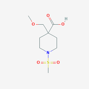 molecular formula C9H17NO5S B13239069 1-Methanesulfonyl-4-(methoxymethyl)piperidine-4-carboxylic acid 