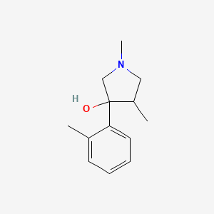 molecular formula C13H19NO B13239077 1,4-Dimethyl-3-(2-methylphenyl)pyrrolidin-3-ol 