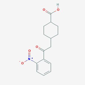 molecular formula C15H17NO5 B1323910 cis-4-[2-Oxo-2-(2-nitrophenyl)ethyl]-cyclohexane-1-carboxylic acid CAS No. 736136-65-5