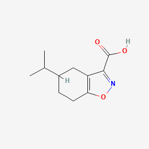 molecular formula C11H15NO3 B13239110 5-(Propan-2-yl)-4,5,6,7-tetrahydro-1,2-benzoxazole-3-carboxylic acid 