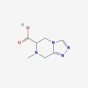 molecular formula C7H10N4O2 B13239111 7-Methyl-5H,6H,7H,8H-[1,2,4]triazolo[4,3-a]pyrazine-6-carboxylic acid 