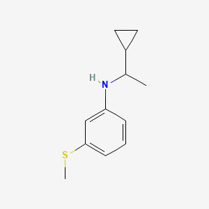 molecular formula C12H17NS B13239145 N-(1-cyclopropylethyl)-3-(methylsulfanyl)aniline 