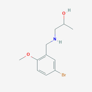 molecular formula C11H16BrNO2 B13239189 1-{[(5-Bromo-2-methoxyphenyl)methyl]amino}propan-2-OL 