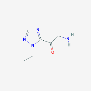 molecular formula C6H10N4O B13239261 2-Amino-1-(1-ethyl-1H-1,2,4-triazol-5-yl)ethan-1-one 