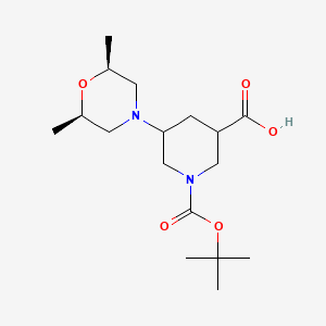 1-[(tert-Butoxy)carbonyl]-5-[(2R,6S)-2,6-dimethylmorpholin-4-yl]piperidine-3-carboxylic acid