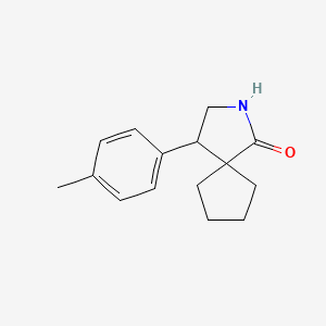 molecular formula C15H19NO B13239300 4-(4-Methylphenyl)-2-azaspiro[4.4]nonan-1-one 