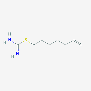 molecular formula C8H16N2S B13239311 (Hept-6-en-1-ylsulfanyl)methanimidamide 