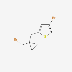 4-Bromo-2-((1-(bromomethyl)cyclopropyl)methyl)thiophene