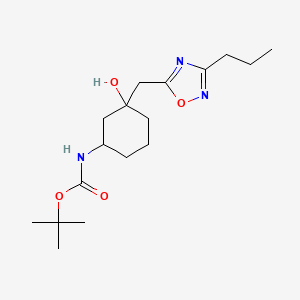 tert-Butyl N-{3-hydroxy-3-[(3-propyl-1,2,4-oxadiazol-5-yl)methyl]cyclohexyl}carbamate