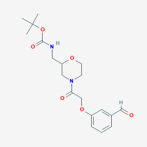 tert-Butyl N-({4-[2-(3-formylphenoxy)acetyl]morpholin-2-yl}methyl)carbamate