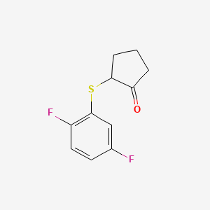 molecular formula C11H10F2OS B13239400 2-[(2,5-Difluorophenyl)sulfanyl]cyclopentan-1-one 