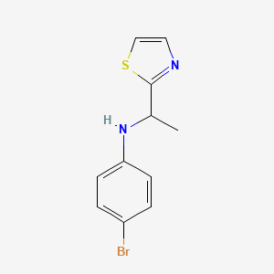 molecular formula C11H11BrN2S B13239420 4-bromo-N-[1-(1,3-thiazol-2-yl)ethyl]aniline 